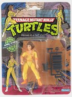 TEENAGE MUTANT NINJA TURTLES (1989) - APRIL O'NEIL SERIES 1/10 BACK ACTION FIGURE ON CARD.