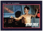 STAR TREK - SULU ACTOR GEORGE TAKEI SIGNED TRADING CARD.