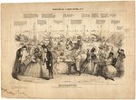 ANTI-ABOLITION & LINCOLN MISCEGENATION 1864 CARTOON PRINT BY BROMLEY.