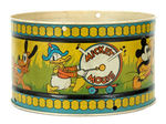 "MICKEY MOUSE" LATE 1930s LITHO METAL DRUM BY OHIO ART.