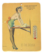 ELVGREN PIN-UP THERMOMETER CARD.