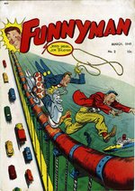 FUNNYMAN #2 COMIC BOOK TITLE PAGE ORIGINAL ART BY JOE SHUSTER & JOHN SIKELA.