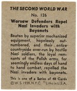 1939 W.S. CORP. "THE SECOND WORLD WAR" STRIP CARD SET WITH HITLER.