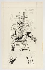 WESTERN OUTLAWS GUNFIGHTER ORIGINAL ART UNUSED COVER BY JACK KELLER.