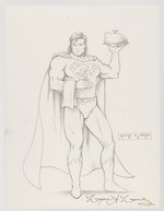 SUPERMAN PENCIL ORIGINAL ART SKETCH BY WAYNE A. WONG.