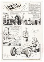 HOT RODS AND RACING CARS #109 COMPLETE SIX PAGE ORIGINAL ART STORY BY CHARLES NICHOLAS & VINCE ALASCIA.