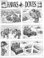 MAD MAGAZINE #143 ANTI-WAR "HAWKS & DOVES" CARTOON ORIGINAL ART BY AL JAFFEE.