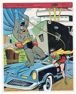 BATMAN & ROBIN WITH BATMOBILE FRAMED 1966 WHITMAN FRAME-TRAY PUZZLE ORIGINAL ART.
