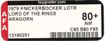 KNICKERBOCKER THE LORD OF THE RINGS (1979) - ARAGORN AFA 80+ NM.