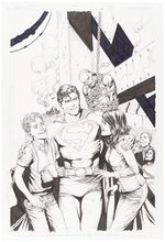 SUPERMAN: SECRET ORIGIN #6 COMIC BOOK COVER ORIGINAL ART BY GARY FRANK.
