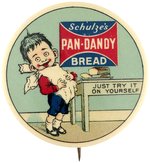 HAPPY LAD ADVERTISES SCHULZE'S PAN-DANDY BREAD PHOTO EXAMPLE IN THE BOOK BUTTON POWER.