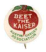RARE "BEET THE KAISER" BUTTON FROM HAKE COLLECTION & CPB.