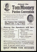 “TOM MOONEY PARDON CONVENTION” 1932 HANDBILL.