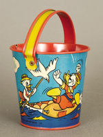 DONALD DUCK AND NEPHEWS SMALL SAND PAIL BY OHIO ART, 1940s.