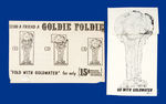 ANTI-GOLDWATER 1964 "GOLDIE FOLDIE" METAMORPHIC CARD PLUS ENVELOPE.