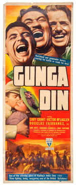 "GUNGA DIN" 1939 MOVIE INSERT POSTER.