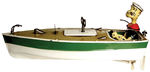 "POPEYE SPEED BOAT" LARGE WINDUP TOY BY THE HOGE MFG. CO.