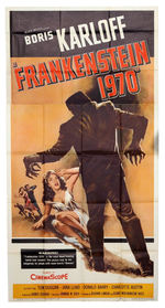 "FRANKENSTEIN 1970" STARRING BORIS KARLOFF 3-SHEET MOVIE POSTER.
