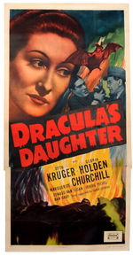 "DRACULA'S DAUGHTER" LINEN-MOUNTED 3-SHEET MOVIE POSTER.