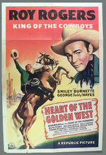 ROY ROGERS "HEART OF THE GOLDEN WEST" MOVIE POSTER.