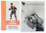 "ROCKY MARCIANO" BOOKLET AND PRESS RELEASE PHOTO.