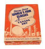 1939 "SPECIAL OFFER WORLD'S FAIR GLASSES" CANADA DRY PREMIUM BOXED.