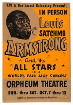 "LOUIS SATCHMO ARMSTRONG" CONCERT POSTER.