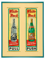 "WHITE ROCK SPARKLING WATER/GINGER ALE" FRAMED DOOR PULL/PUSH PAIR.