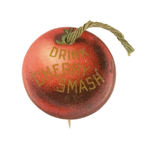 "DRINK CHERRY SMASH" FIGURAL CHERRY BUTTON FROM HAKE COLLECTION & CPB.