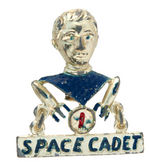 TOM CORBETT "SPACE CADET" PAIR OF SCARCE 1954 PINS FROM SEARS.