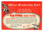 "RED RYDER RADIO PATROL" MEMBERSHIP CARD.