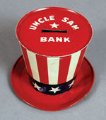 WWII "UNCLE SAM BANK" TIN TOP HAT.