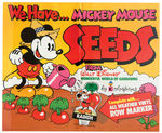 “MICKEY MOUSE SEED SHOP” STORE POSTER AND PROOF SHEET WITH UNUSED PACK DESIGNS.