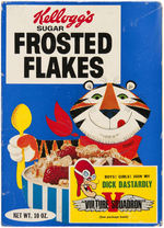 KELLOGG'S "FROSTED FLAKES" UNOPENED CEREAL BOX WITH "DICK DASTARDLY 'VULTURE SQUADRON'" OFFER.