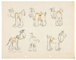 “THE FOX HUNT” LOT OF FIVE ORIGINAL CHARACTER STUDY SHEETS ATTRIBUTED TO FERDINAND HORVATH.