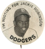 "I'M ROOTING FOR JACKIE ROBINSON" EARLY DODGERS BUTTON.