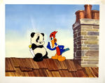 WALTER LANTZ SIGNED WOODY WOODPECKER AND ANDY PANDA LIMITED EDITION ANIMATION CEL.