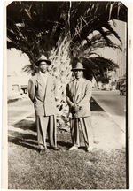 MONTE IRVIN & RAY DANDRIDGE c. 1942 REAL PHOTO POSTCARD.