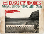 1926 KANSAS CITY MONARCHS BROADSIDE WITH TEAM PHOTO.