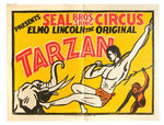 ELMO LINCOLN TARZAN SEAL BROS. 3 RING CIRCUS POSTER.