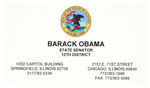 BARACK OBAMA'S PERSONAL BUSINESS CARD AS ILLINOIS STATE SENATOR.