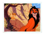 "THE LION KING" COLOR KEY ORIGINAL ARTWORK FEATURING SIMBA AND SCAR.