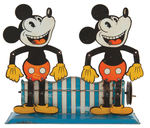 MICKEY MOUSE RARE DOUBLE SLATE DANCERS GERMAN CRANK TOY.