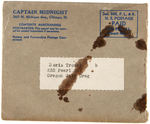 CAPTAIN MIDNIGHT’S AWARD OF MERIT 1941 MINT RARE BRASS PILOT’S BADGE, CERTIFICATE, MAILER.