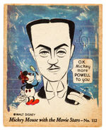 “MICKEY MOUSE WITH THE MOVIE STARS” GUM CARD #112.