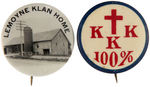 KU KLUX KLAN PAIR OF 1920s BUTTONS.