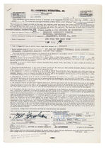 FRANK ZAPPA 1971 CONCERT CONTRACT SIGNED BY BILL GRAHAM & HERB COHEN FOR ZAPPA.