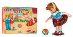"MECHANICAL SUZY BOUNCING BALL" BOXED WIND-UP.