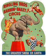 LAWSON WOOD "RINGLING BROS. AND BARNUM & BAILEY CIRCUS" LARGE DIE-CUT STANDEE.