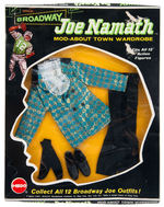 "BROADWAY JOE NAMATH" MEGO ACTION FIGURE AND BOXED OUTFIT.